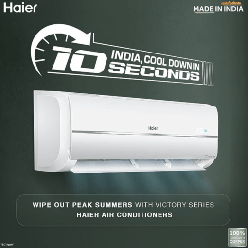 Haier 1.2 Ton 3 Star Frost Self Clean Inverter Split AC(100% Grooved copper, Super Anti-corrosion, 2023 Model, HSU15V-TMS3BE-INV, White) - Image 5